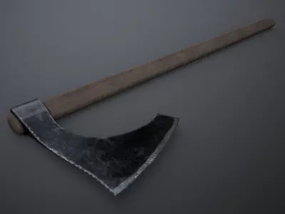 Viking Axe Low-poly 3D model 11