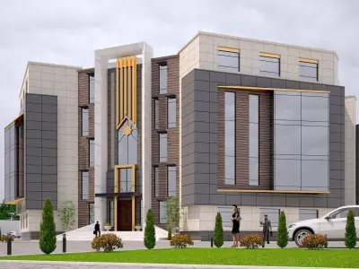 office building Low-poly 3D model shop