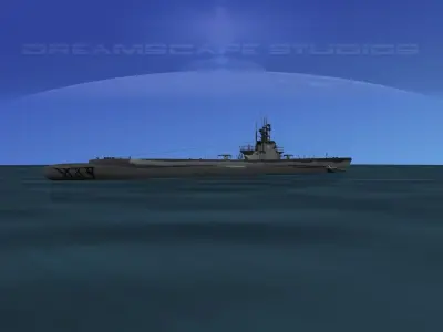 Balao Class Submarine USS Cisco SS290 3D model