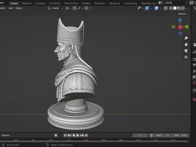 Medieval Roman Bishop Chess Piece 3D print model