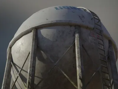 Liquid oxygen spherical storage tank 3D model