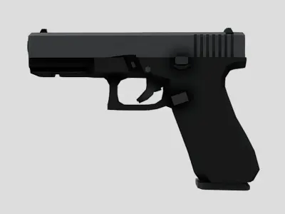 Low Poly Glock 17 Low-poly 3D model purchase