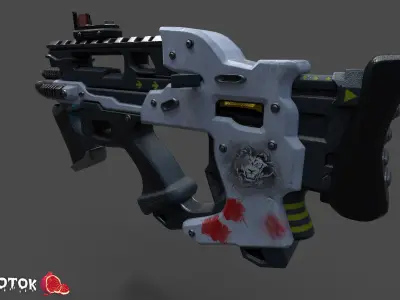 Rifle gun with lights Free low-poly 3D model