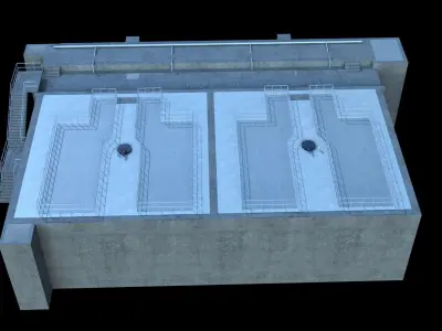 Sewage treatment plant 3D model purchase