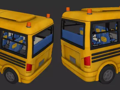 cartoon school bus 3D model buy