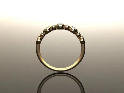 Basket Bezel Cluster Simple Diamond Band Ring 3D print model