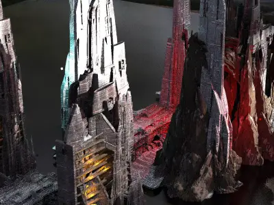 Stylized Snow Mountain Recon City 1 Kit bash  3D model