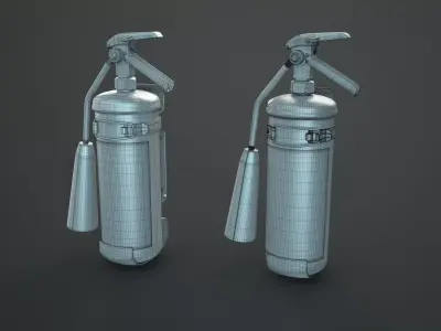 Military Fire Extinguisher High-Poly 3D model
