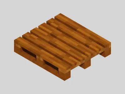 Wooden Pallet Voxel Free low-poly 3D model