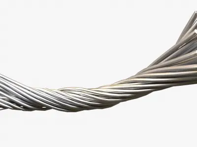 Metal wire cable structure Low-poly 3D model