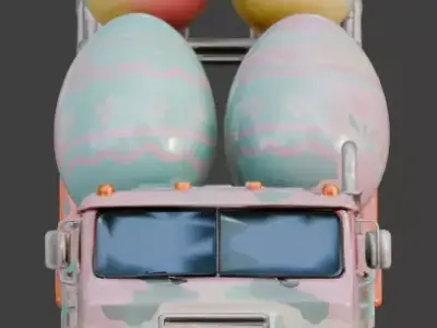 EASTER EGG ROCKET LAUNCHER MODEL Low-poly 3D model