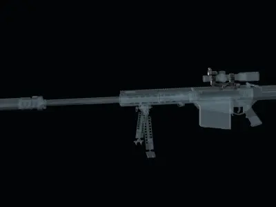 Super Precision scope mount with TRIJICON RMR red dot sight Low-poly 3D model