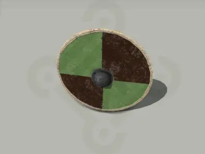 Viking round Shield Low-poly 3D model get
