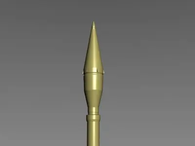 Rocket gold missile 3D model