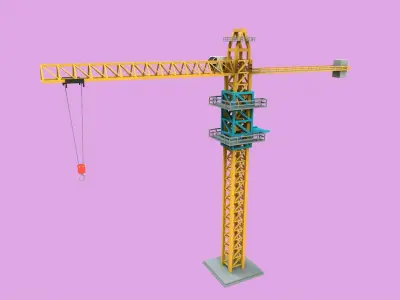 Lowpoly Crane Low-poly 3D model