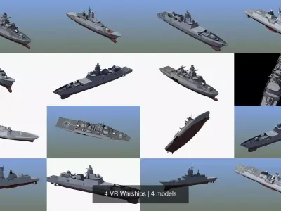 4 VR Warships 3D Model Pack