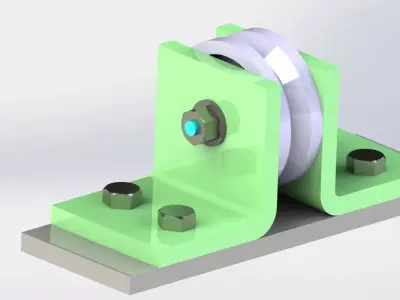 Pulley Support Low-poly 3D model