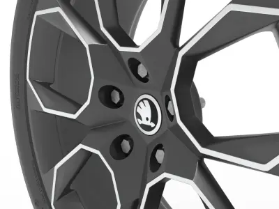 Skoda Extrem Rim 19 inch with Tire 3D model