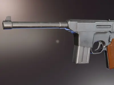 Type 80 Pistol Low-poly 3D model
