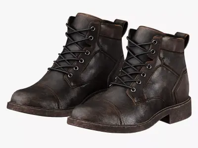 Leather Boots Pack 2 - Game-Ready PBR Footwear Low-poly 3D model