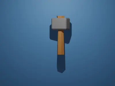 Low poly Hammer Axe Sword Shield for Games Low-poly 3D model