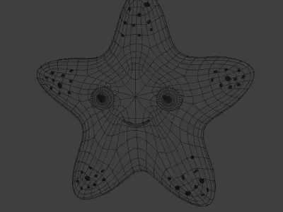 Starfish 3D Model with Basic Rig Low-poly 3D model