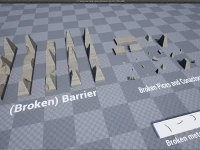 Low Poly Tank Barrier Free low-poly 3D model