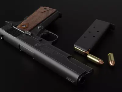 Colt 1911 Low-poly 3D model 4