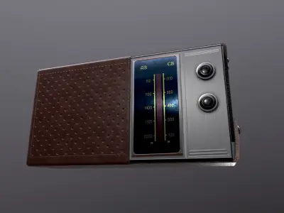 Retro Radio  Low-poly 3D model