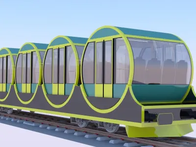 Funicular - mountain train 3D model