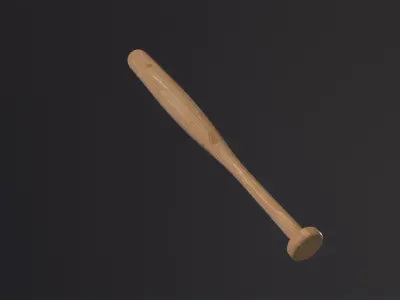 Cartoony Baseball Bat 3D Model Low-poly 3D model