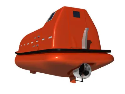 Lifeboat orange 3D model