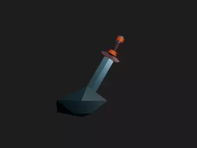 Low Poly Sword Game Ready and Textured Free 3D model
