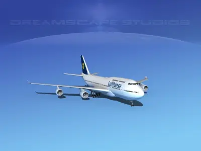 Boeing 747-400 Lufthansa 3D model