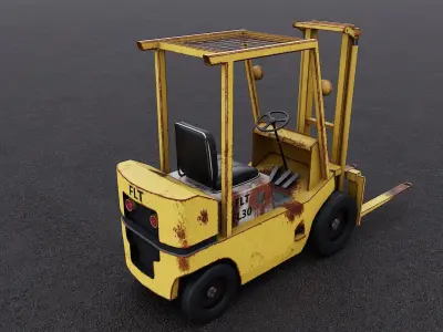 1990s Fork Lift Truck Low-poly 3D model