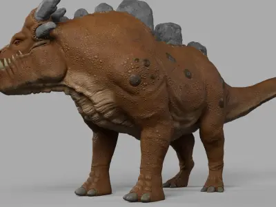 Stone Dragon Low-poly 3D model
