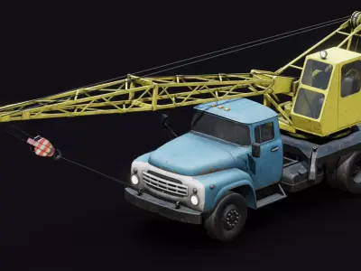 Mobile Crane Low-poly 3D model purchase