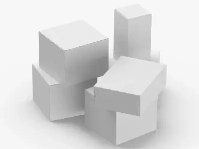 Cardboard Box Set 01 04 3D model