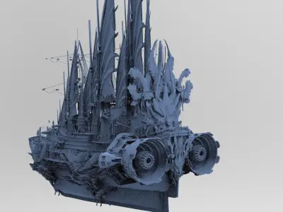 Dragon Queens Airship Huge 3D model