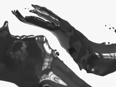 Dynamic Oil Splash with Viscous Texture 3D model