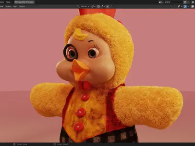 Rushton Rooster furry 3D Model  Low-poly 3D model