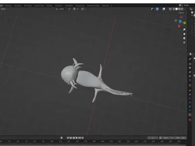 Oxolotl Low poly fish Free 3D model