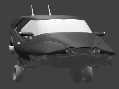 Futuristic Flying Car Concept Sci-Fi 3D Model Low-poly 3D model