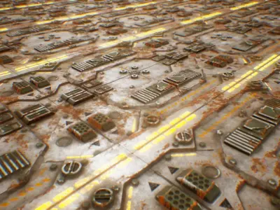 PBR Sci-Fi Industrial Texture 47 Low-poly 3D model