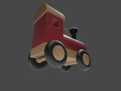 Low Poly Toy Train Free low-poly 3D model