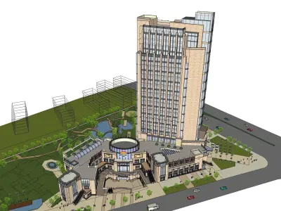 Sketchup Commercial Hotel Office Complex R1 3D model