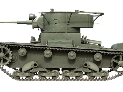 T 26 Soviet Tank Low-poly 3D model