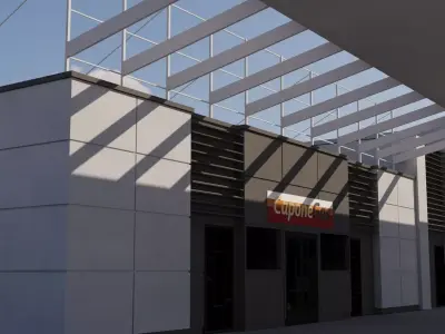 Gas Station Low-poly 3D model 4