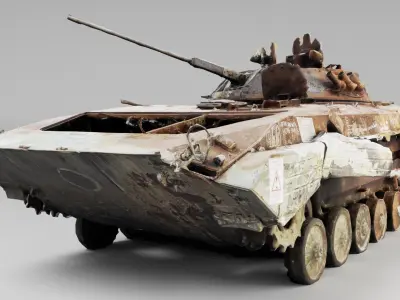 Destroyed BMP-2 amphibious infantry fighting vehicle  3D model