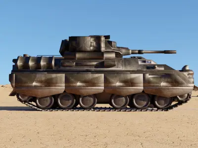Sci-Fi Battle Tank High-Detail Game-Ready 3D Model 3D model